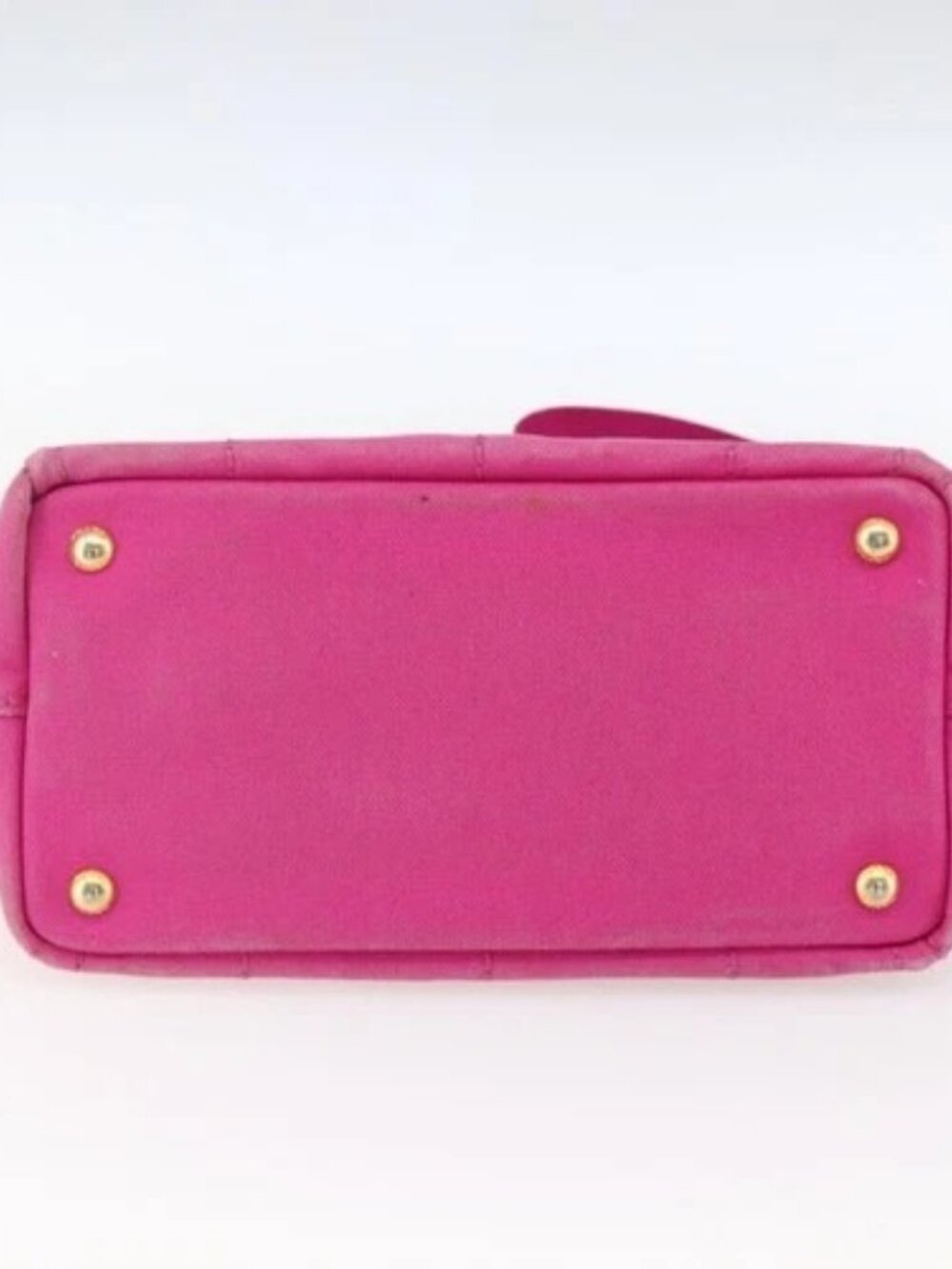 PRADA Canapa PM Hand Bag Canvas 2way Pink Gold Auth ka2235 - Picture 5 of 16